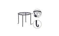 Slickblue 4-Tier Plant Shelves with Round Pattern Stylish Black Baking Paint Display for Indoor and Outdoor Plants