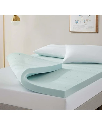 Clara Clark 4” Memory Foam Mattress Topper, Ventilated Design Infused with Cooling Gel