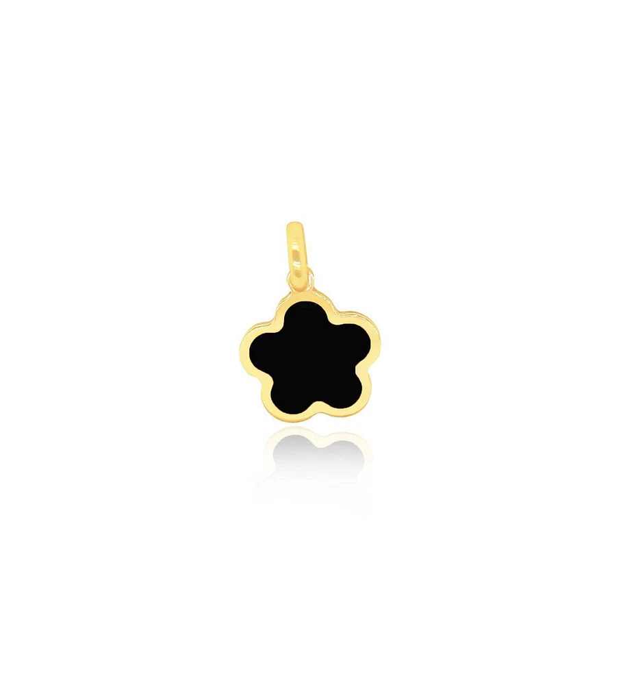 The Lovery Onyx Flower Charm 14K Gold