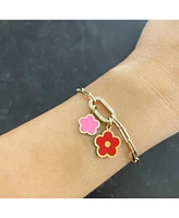 The Lovery Bubblegum Pink Flower Charm 14K Gold