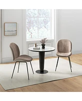 Sugift Set of 2 Armless Dining Chairs with Metal Base and Padded Seat