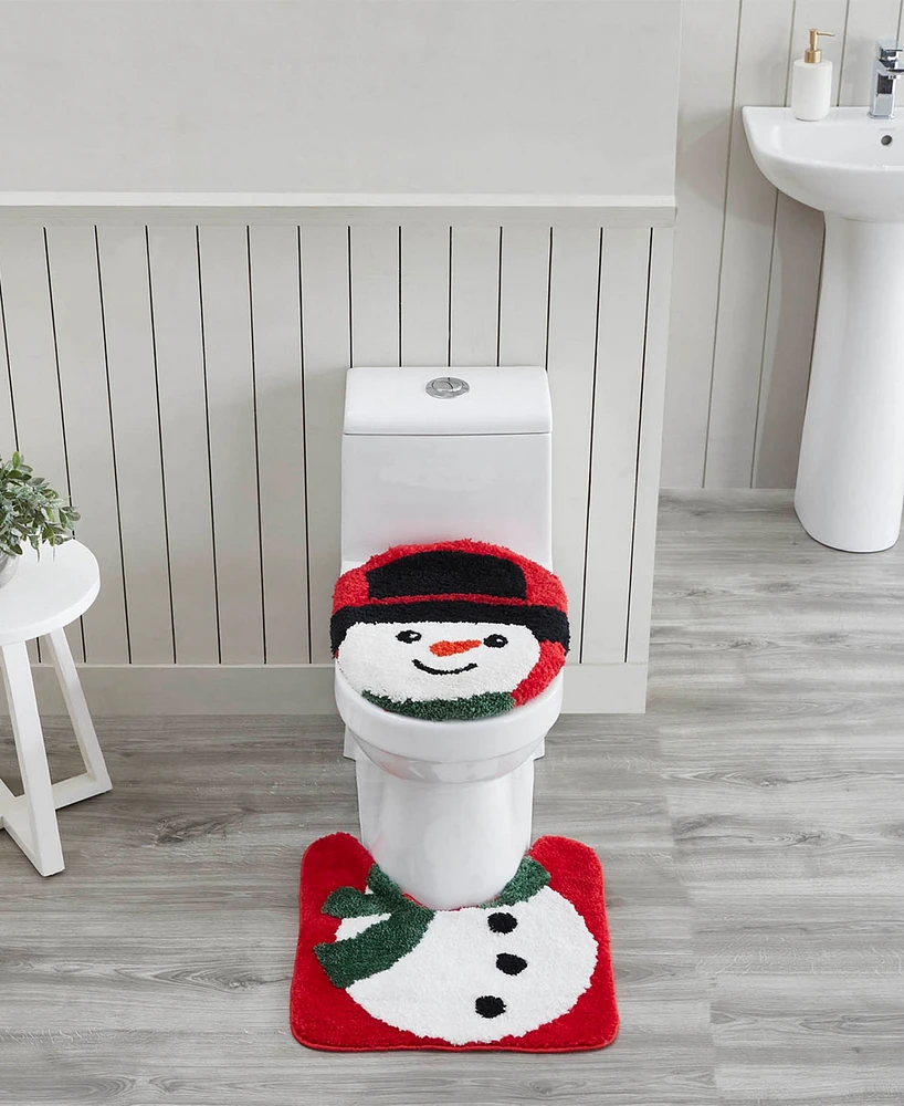 Vcny Home Snowman Holiday 2-Pc. Bath Rug Set