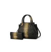 Mkf Collection Bently Croc-Embossed Tote & Wallet Set by Mia K.