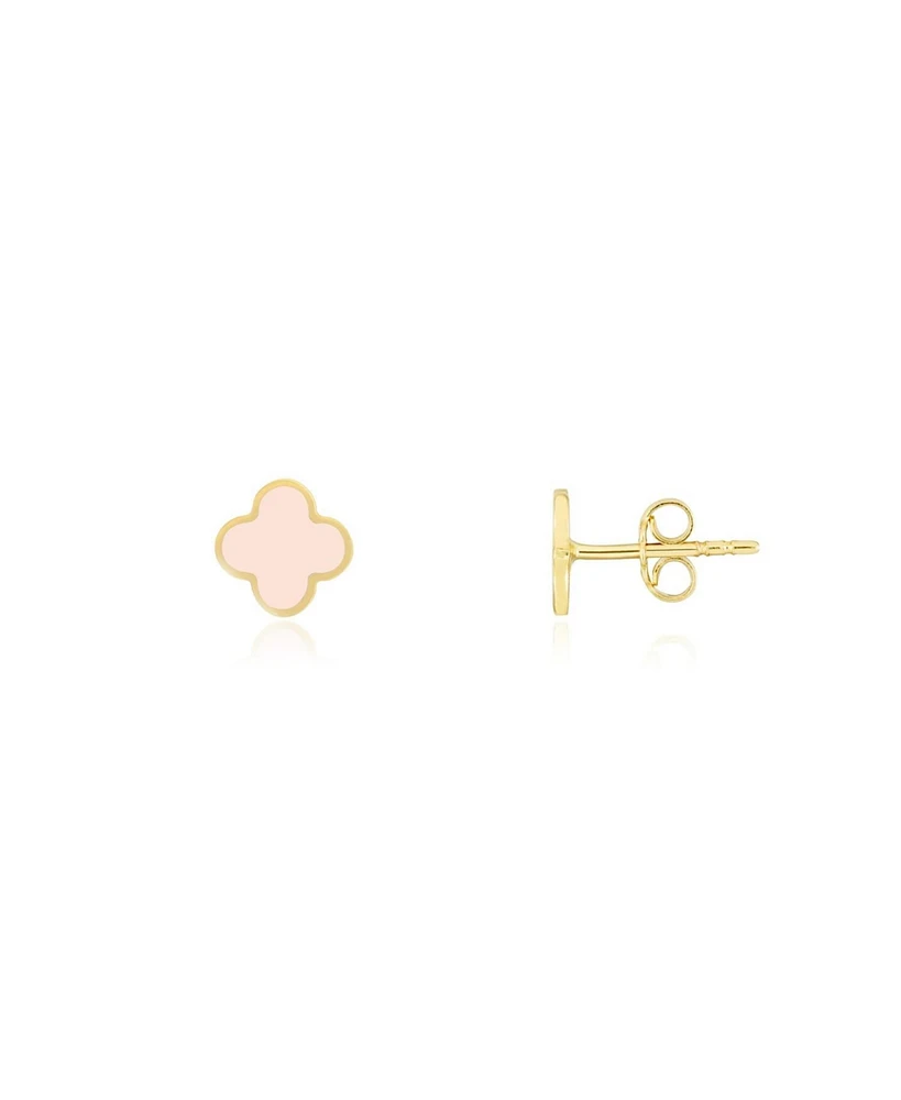 The Lovery Mini Pink Pearl Clover Stud Earrings