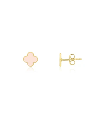 The Lovery Mini Pink Pearl Clover Stud Earrings