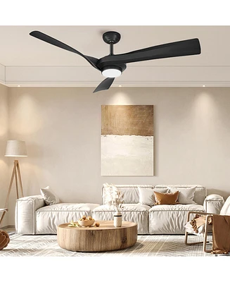 gaomon 52" Ceiling Fan With Lights Remote Control 3CCT Dimmable 7 Speeds Reversible Noiseless Dc Motor Ceiling Fan for Kitchen, Living Room