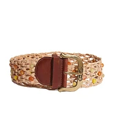 Sam Edelman Women's Wide Beaded Macrame Belt