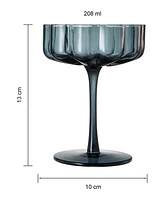 The Wine Savant Martini and Champagne Flower Classic Wavy Glass Coupes, Set of 6