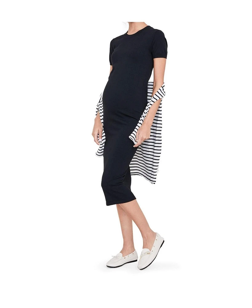 Hatch Collection Eliza Maternity Midi T-Shirt Dress