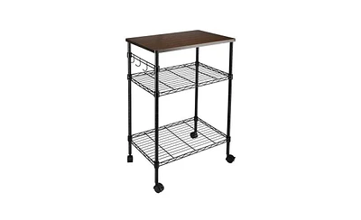 Slickblue 3-Tier Kitchen Utility Cart - Multi-Purpose Chrome Rolling Storage Cart