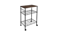 Slickblue 3-Tier Kitchen Utility Cart - Multi-Purpose Chrome Rolling Storage Cart