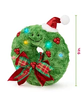 Geoffrey's Toy Box Star Brights 12" Led Light-Up Plush Holiday Wreath Toy, Created for Macy's