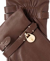 Lauren Ralph Long Leather Gloves with Lock Charm