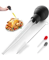 Zulay Kitchen Turkey Baster Syringe - Meat and Food Injector Syringe with Detachable Bulb - With Cleaning Brush