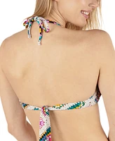 Hurley Juniors' Crochet Diamonds Printed Halter Bikini Top