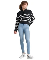 Dkny Jeans Women's Half-Zip Mock-Neck Sweater