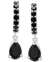 2-Pc. Set Onyx Pendant Necklace & Dangle Hoop Earrings in Sterling Silver