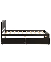 Slickblue Twin Platform Bed with Two Storage Drawers for Organized Living