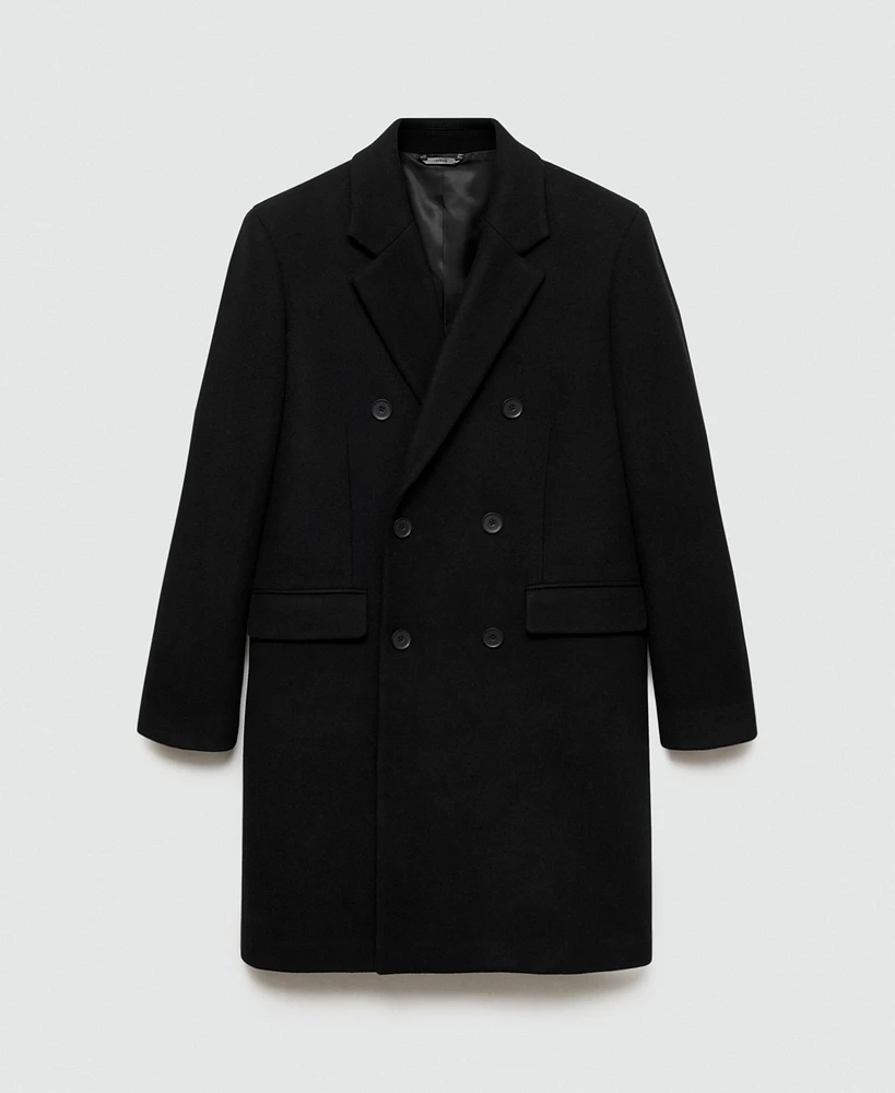Mango Men's Wool Double-Breasted Coat