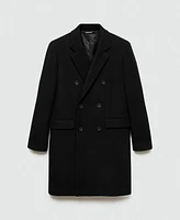 Mango Men's Wool Double-Breasted Coat