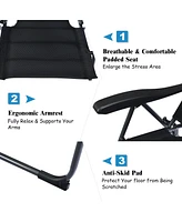 Sugift 2 Pieces Outdoor Folding Patio Chairs with Adjustable Backrests for Bistro and Backyard