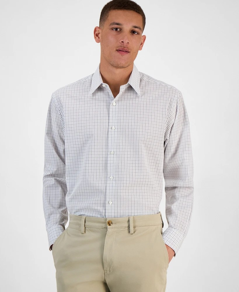 Club Room Men's Long Sleeve Button-Front Micro Check Dress Shirt, Exclusively at Macy's