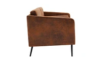 Slickblue Hot Stamping Cloth Two-Seater Surrounding Chair with Pillow, Indoor Sofa, Brown