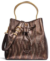 Donna Karan New York Lawrence Metallic Snake Top Handle Bucket Bag