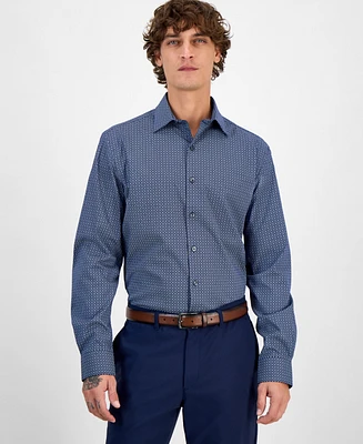 Alfani Men's Round Medallion Print Dress Shirt, Exclusively at Macy's