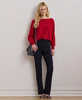 Lauren Ralph Women's Cotton-Blend Dolman-Sleeve Sweater