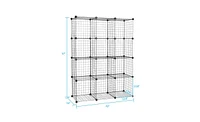 Slickblue 12-Cube Wire Storage Organizer – Modular Cube Shelves for Multifunctional Home and Office Use