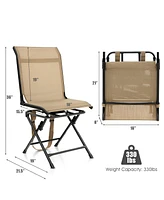 Sugift All-weather Outdoor Foldable 360-Degree Swivel Chair with Iron Frame