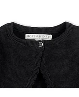 Hope & Henry Girls Organic Cropped Milano Stitch Dressy Cardigan