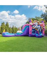 Xjump Unicorn Commercial Grade Bounce House Water Slide with Detachable Pool Combo