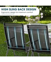 Sugift Set of 2 Adjustable Portable Patio Folding Dining Chair Recliners