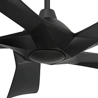 Possini Euro Design 60" Possini Euro Eloquent Matte Black Damp Led Remote Ceiling Fan