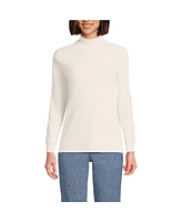 Lands' End Women's Relaxed Cotton Long Sleeve Mock Turtleneck