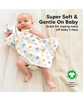 KeaBabies Kids 6pk Shea Burp Cloths Girls, Organic Burping for Babies, Newborn