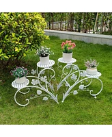 Unho Classic Art Metal Plant Stand Flower Pots Holder Rack Plant Garden Balcony Patio