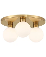 Possini Euro Design Possini Euro Mandy 12 1/4"W Gold 3-Light Led Ceiling Light