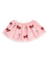 Sweet Wink Little and Big Girls Candy Cane Cutie Sequin Christmas Tutu Skirt