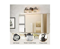 gaomon Crystal Black Bathroom Vanity Light 3 Light Modern Bathroom Vanity Light Fixtures Over Mirror Bath Wall Lighting，E26 BaseVisit the Garve