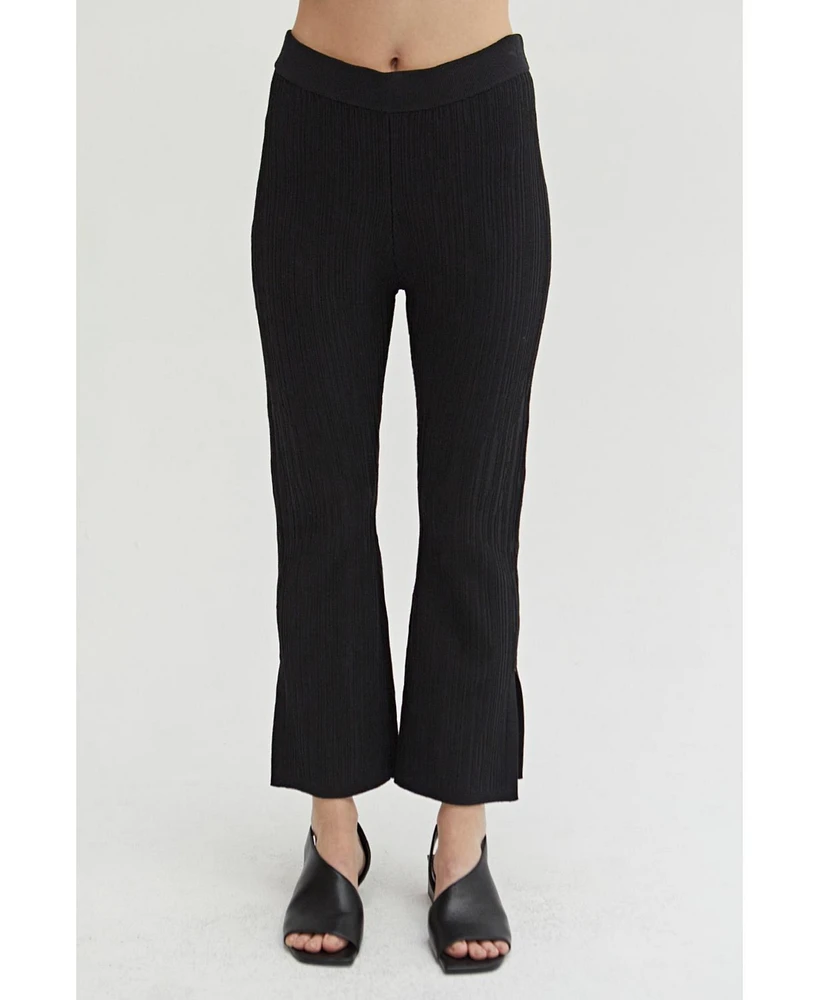 Crescent Women's Lucille Textured Cropped Knit Pants