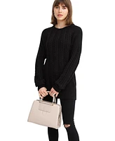 Belle & Bloom Women's At Last Cable Knit Jumper with Slit