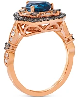 Le Vian London Blue Topaz (1-3/4 ct. t.w.) & Diamond (5/8 ct. t.w.) Statement Ring in 14k Rose Gold