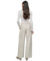 Dkny Jeans Petite High-Rise Wide-Leg Pants