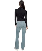 Dkny Jeans Petite Ribbed Mock-Neck Sweater