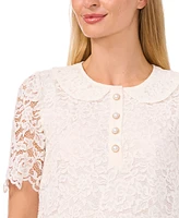 CeCe Women's Short Sleeve Lace Blouse