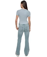 Dkny Jeans Petite Short-Sleeve Ribbed Polo Shirt