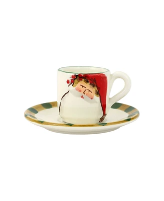 Vietri Old St. Nick Espresso Cup and Saucer